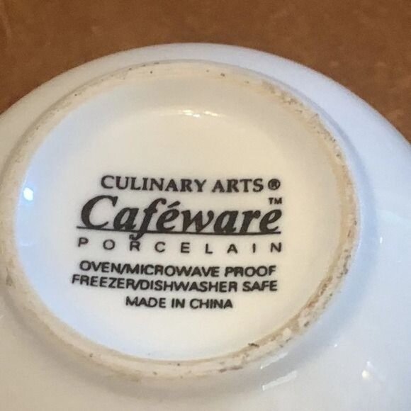 Culinary Arts Caféware White Porcelain Mug 3.5" Diameter Microwave & Dishwasher - Picture 3 of 5